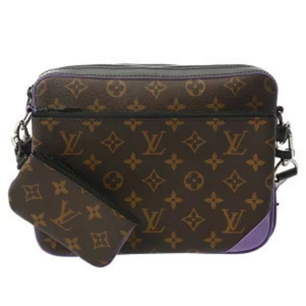 Louis Vuitton Monogram Trio Messenger Crossbody Bag Canvas Macassar Brown Purple